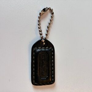 Coach Black Leather Ball Chain Hangtag